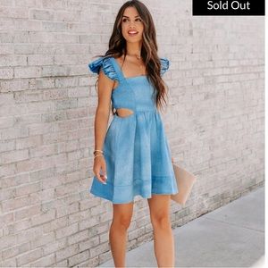 Vici Stevie Cotton Cutout Denim Dress